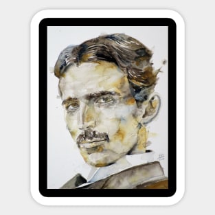 NIKOLA TESLA watercolor portrait .2 Sticker